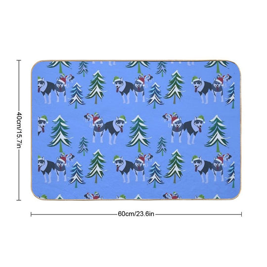 Dog Sledding in Lapland  Long-Lasting Bath Mat