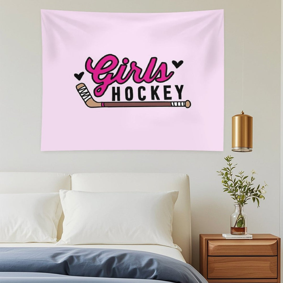 Girls Hockey Tapestry