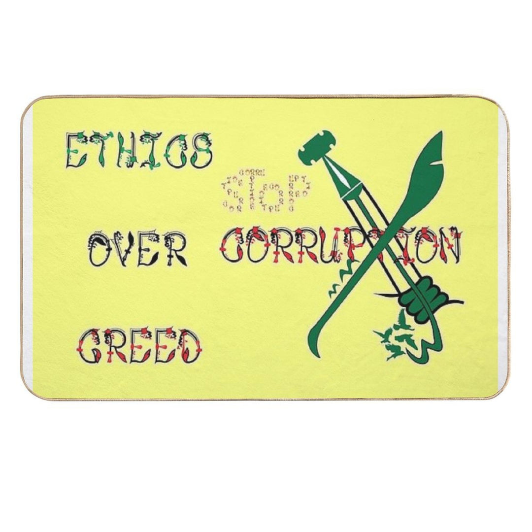 Ethics over Greed, Stop Corruption 7  Fade-Resistant Bath Mat