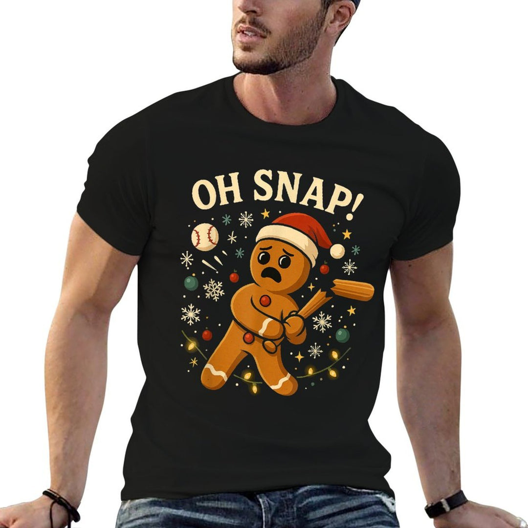 Oh Snap Gingerbreadman Christmas Baseball  Eco-friendly Material T-Shirt