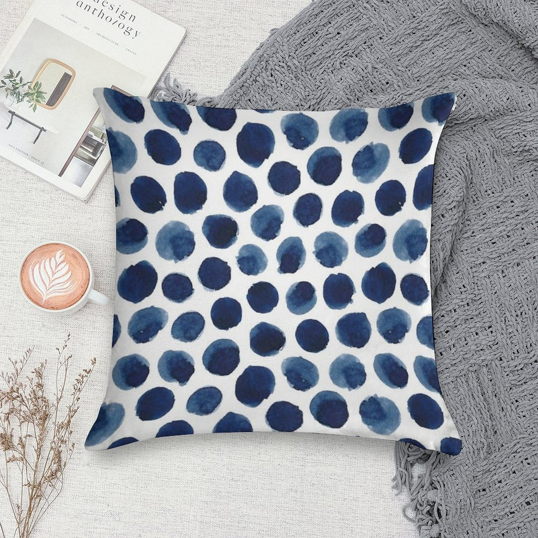 Polka Dot in Indigo Soft High-Density Material Throw Pillow
