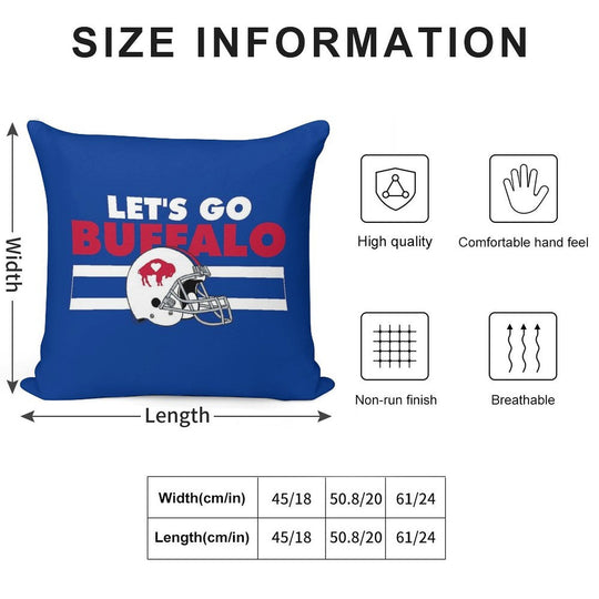 Let's Go Buffalove Soft Reinforced Edging Throw Pillow