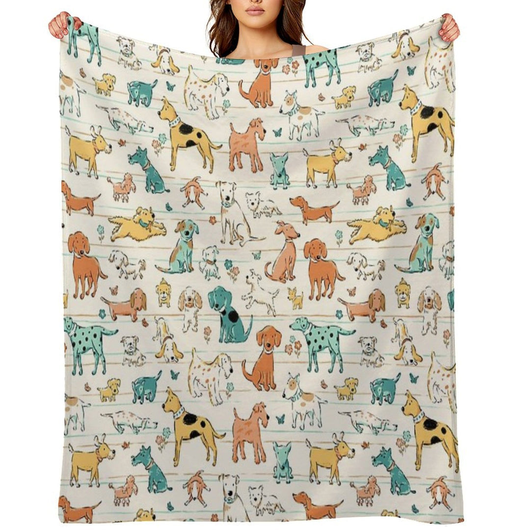 Dogs Dogs Dogs Compact Throw Blanket