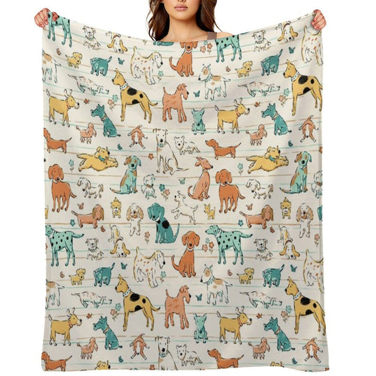 Dogs Dogs Dogs Compact Throw Blanket