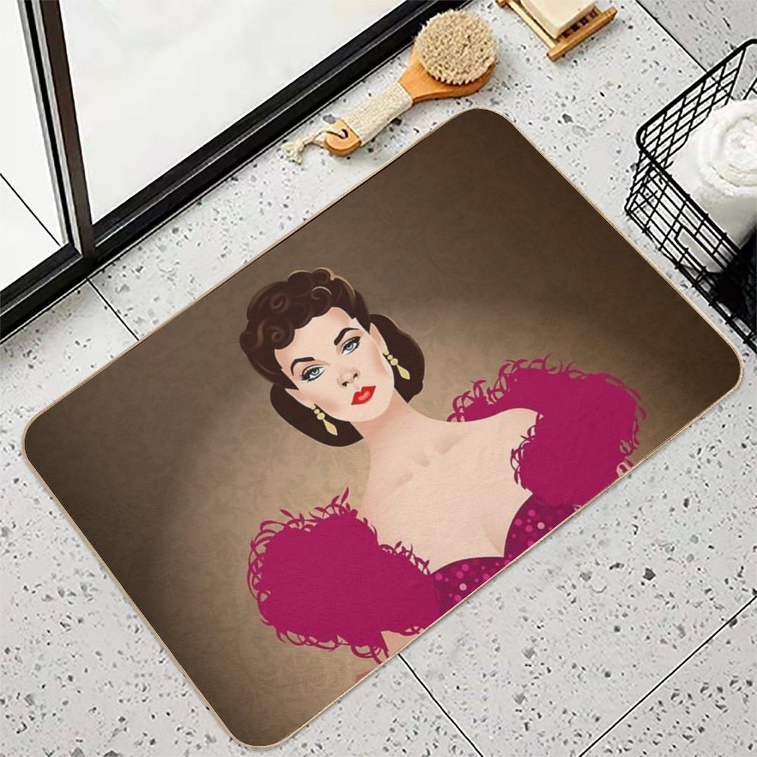 Burgundy Dress  Easy Maintenance Bath Mat