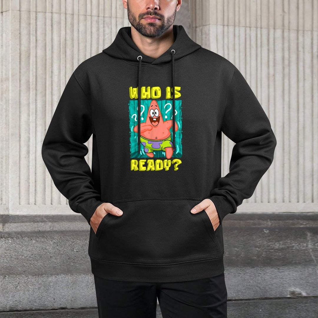 Mademark X SpongeBob SquarePants - SpongeBob Patrick Star Who Is Ready Funny Exciting Patrick Relaxed Fit Hoodie