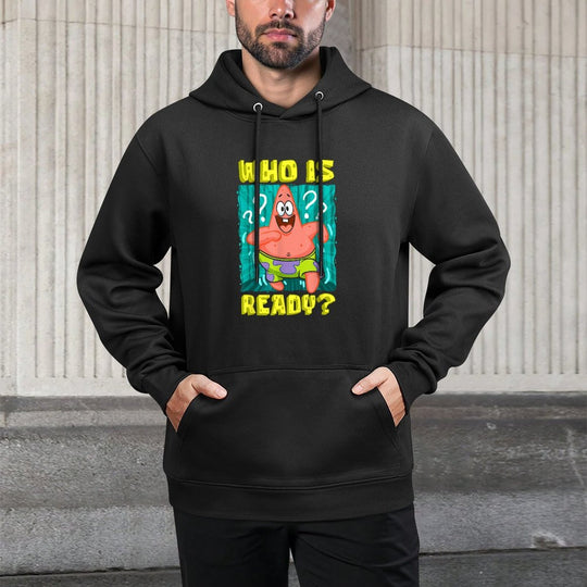 Mademark X SpongeBob SquarePants - SpongeBob Patrick Star Who Is Ready Funny Exciting Patrick Relaxed Fit Hoodie