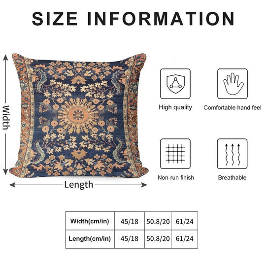 Sarouk Persian Floral Rug Print Soft Style Accent Throw Pillow