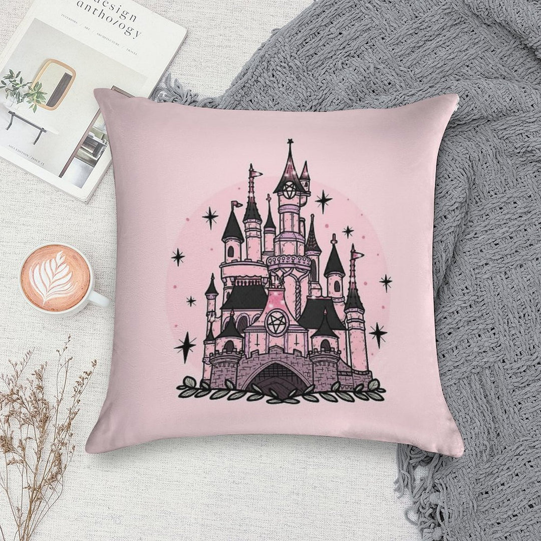 The Magical Goth Castle Soft Shrink-Resistant Throw Pillow
