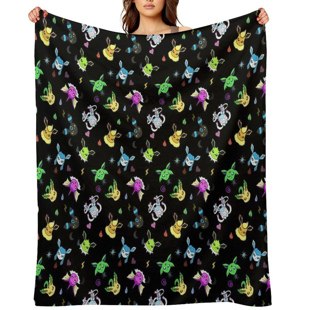 Shiny Eeveelution Type Pattern Velvety-soft Throw Blanket