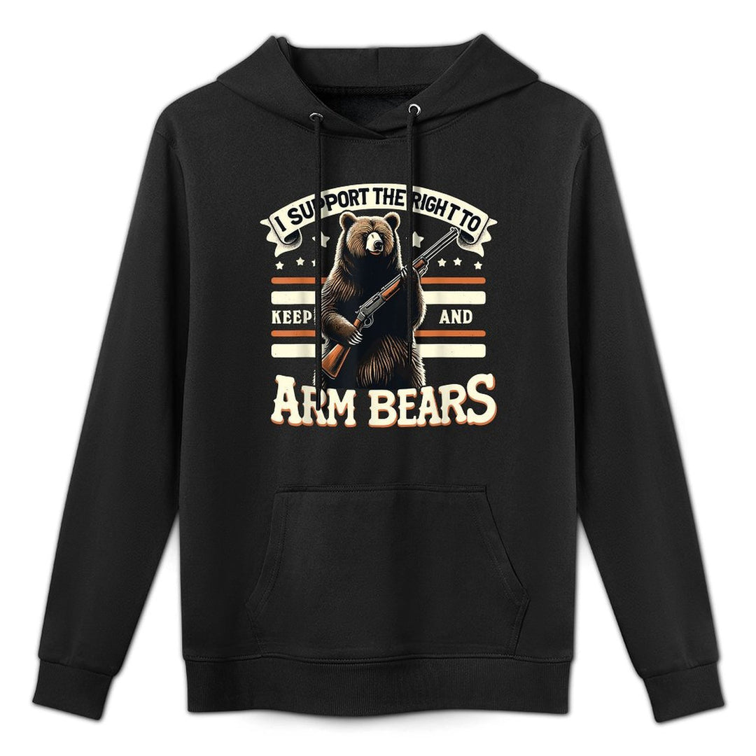 Support Right to Keep And Arm Bears Humorous Wildlife Rights Versatile Streetwear Hoodie