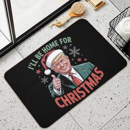 I'll Be Home For Christmas Santa Xmas Trump President Pajama  Multi-Purpose Bath Mat