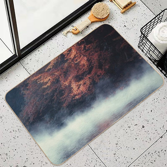 Natures Mirror - Fall at The River  Dirt-Trapping Bath Mat
