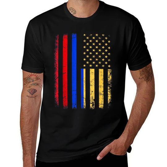 Colombian American Colombian Roots Colombia America  Heathered Texture T-Shirt