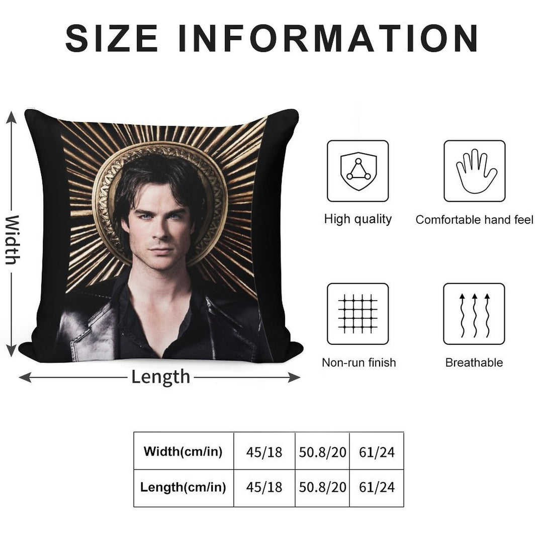 Damon Salvatore Soft Bedroom Essential Throw Pillow