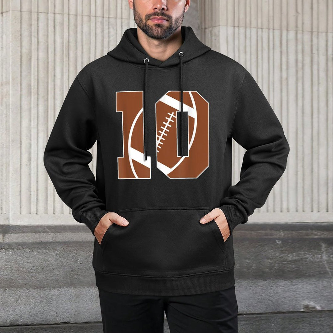 10th Birthday Kids Football Birthday Party 10 Years Old Boys Versatile Streetwear Hoodie