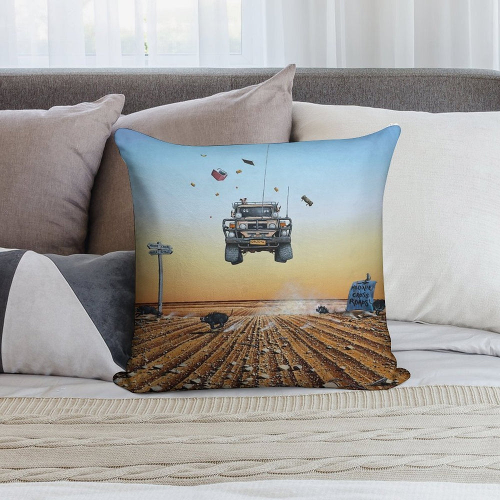 Are We There Yet! Moonie. Soft Skin-Friendly Throw Pillow