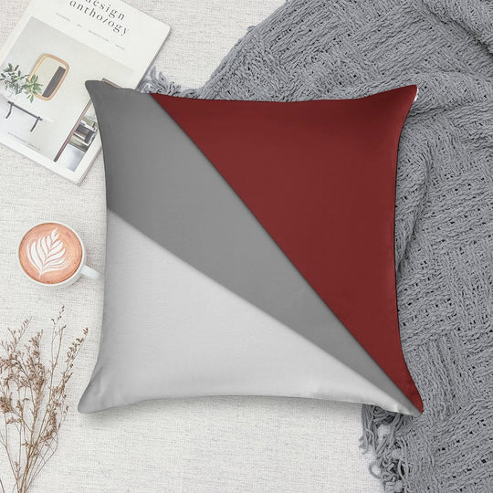 Decorative Red And Gray Soft Home Decor Throw Pillow