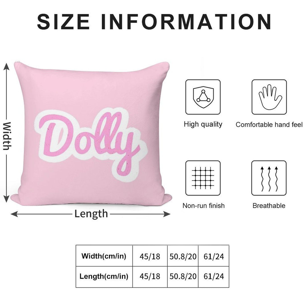 Dolly Cartoon PINK BY CALLISC Soft Gift Ready Throw Pillow