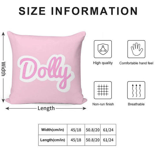 Dolly Cartoon PINK BY CALLISC Soft Gift Ready Throw Pillow