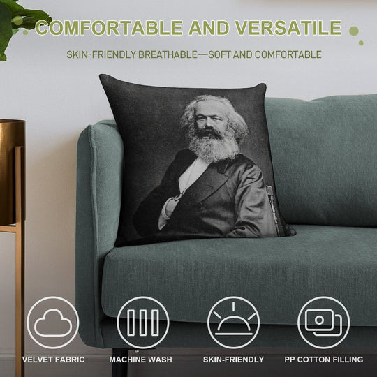 Karl Marx (best Quality) Soft Skin-Friendly Throw Pillow