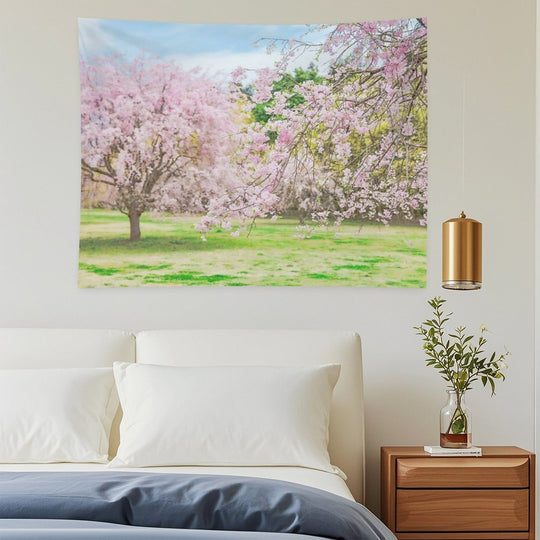Cherry Blossoms Blooming in A Fantastic Garden Tapestry