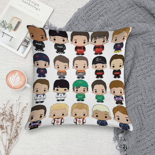 Cute F1 2023 Class Soft Skin-Friendly Throw Pillow