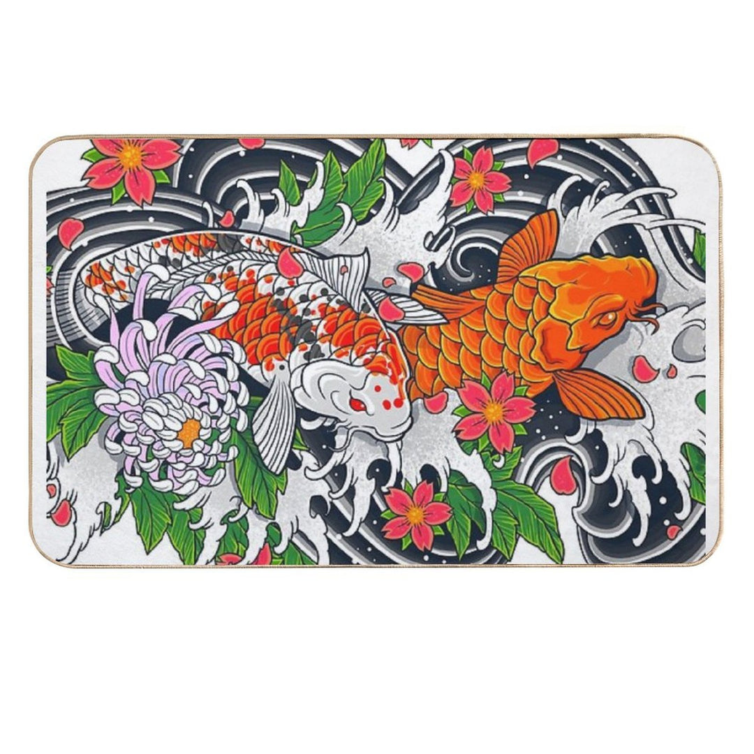 Koi Fish Pond  Pet-Safe Bath Mat