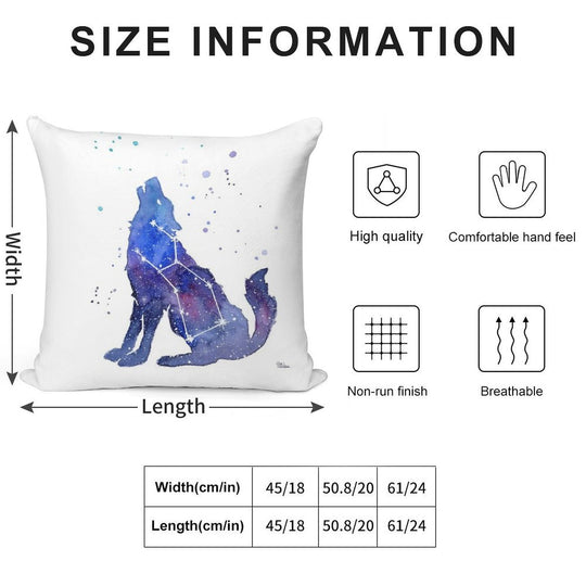 Galaxy Howling Wolf Soft Bedroom Essential Throw Pillow