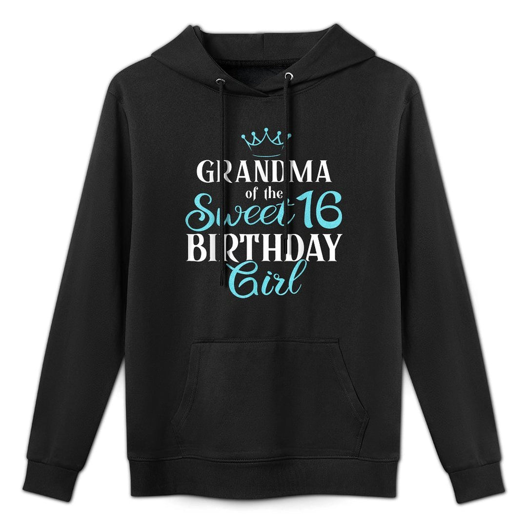Grandma Of Sweet 16th Birthday Sixteen Squad Bday Party Blue Relaxed Fit Hoodie