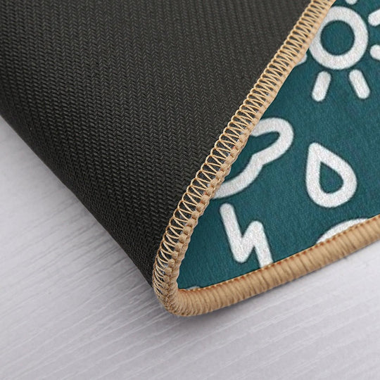 Pattern of Weather Icons. Weather News. Weather Seasons Forecast Symbols  High-Traffic Bath Mat