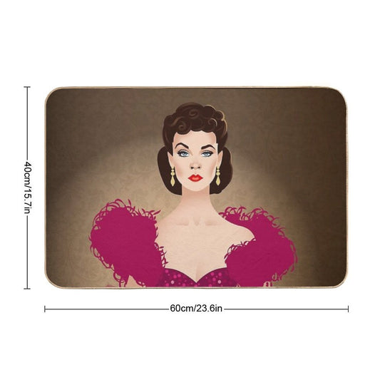 Burgundy Dress  Easy Maintenance Bath Mat