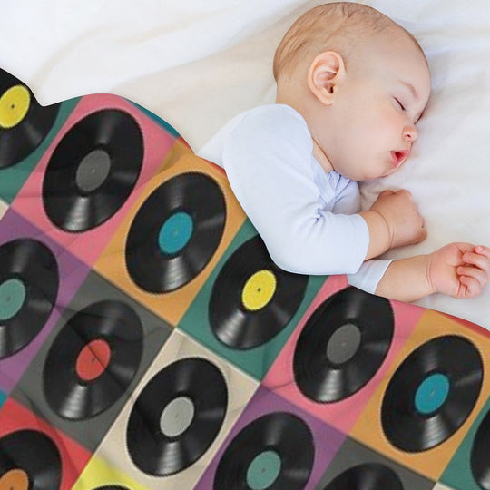 Discjockey Pattern  DJ Music Vinyl Turntables Velvety-soft Throw Blanket
