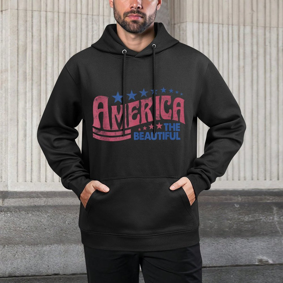 America The Beautiful Retro Vintage American 4th Of July Adjustable Hood Hoodie
