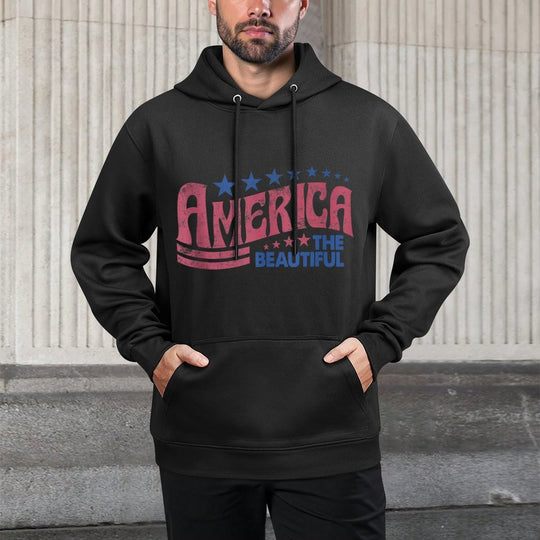America The Beautiful Retro Vintage American 4th Of July Customizable Surface Hoodie