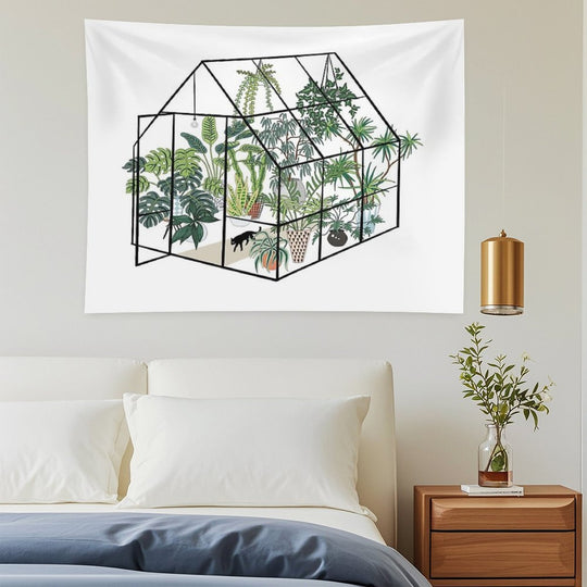 Greenhouse with Plants Tapestry