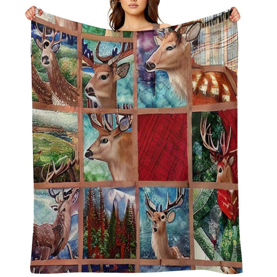 Country Quilt Simulated Quilt Patches Pattern Versatility Throw Blanket