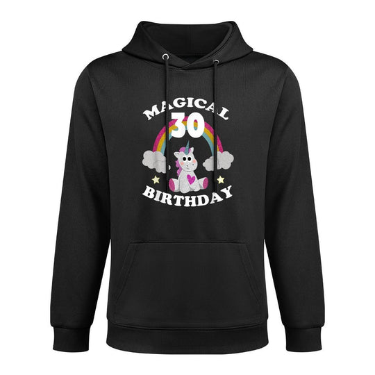 30th Birthday Magical Unicorn Birthday Rainbow Durable Construction Hoodie
