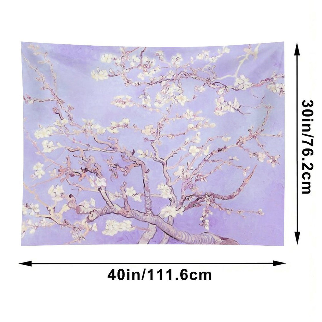 Vincent Van Gogh Almond Blossoms Lavender Tapestry