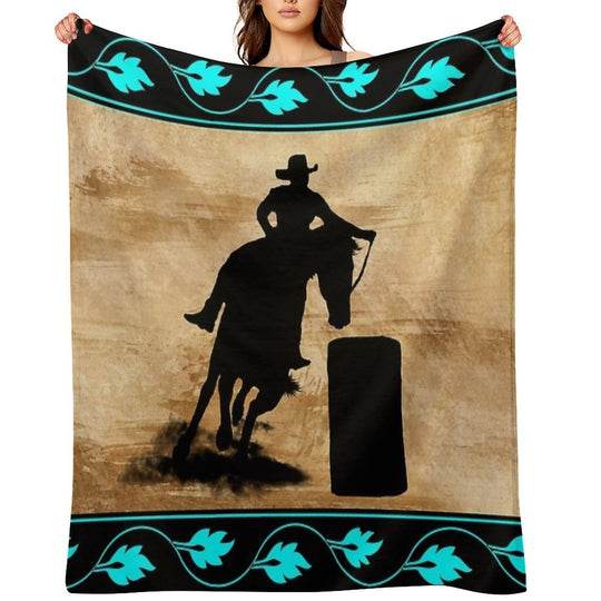 BARREL RACING HORSE, BARREL RACING GIFTS FOR HER Compact Throw Blanket