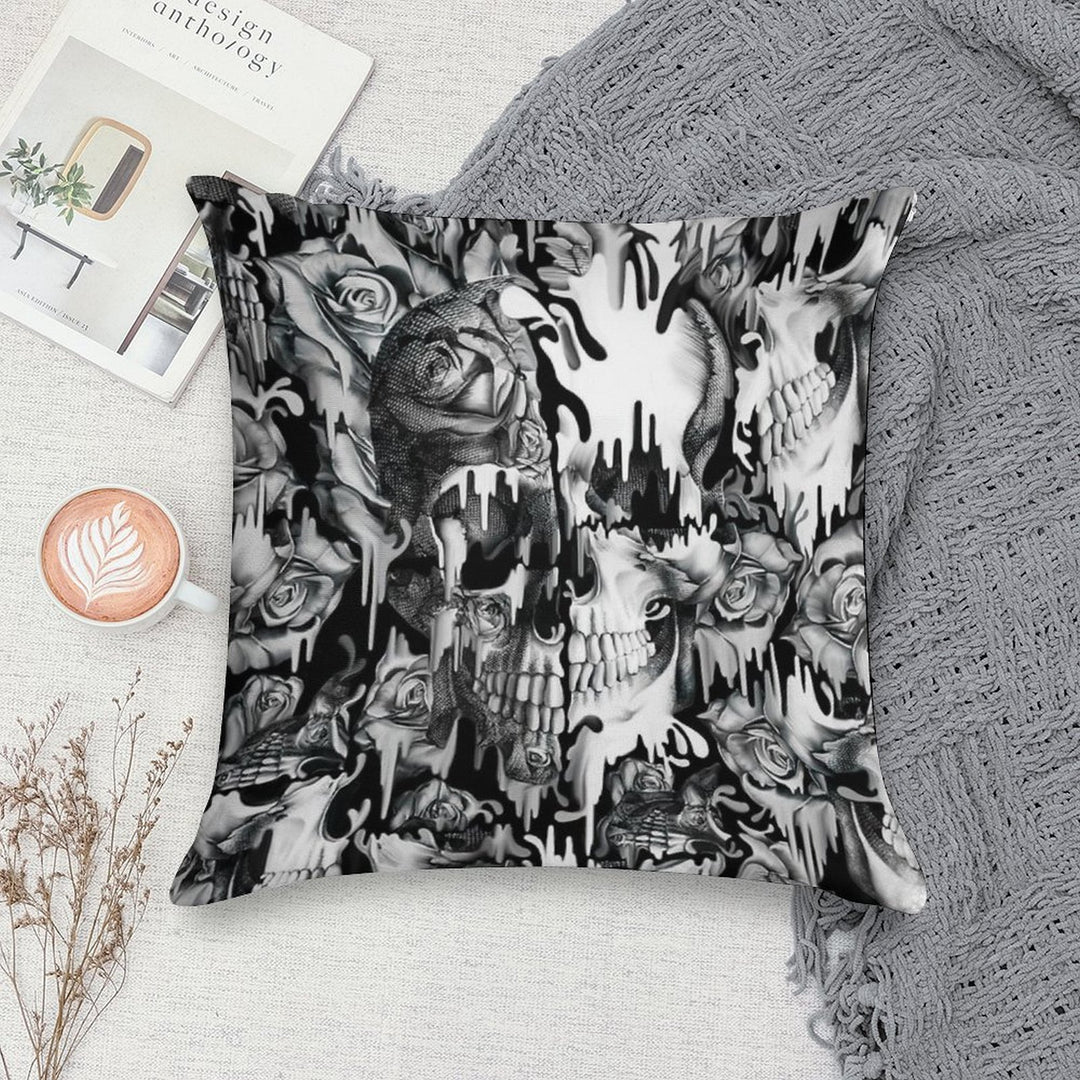Gone in A Splash, Skull Pattern Soft Home Decor Throw Pillow
