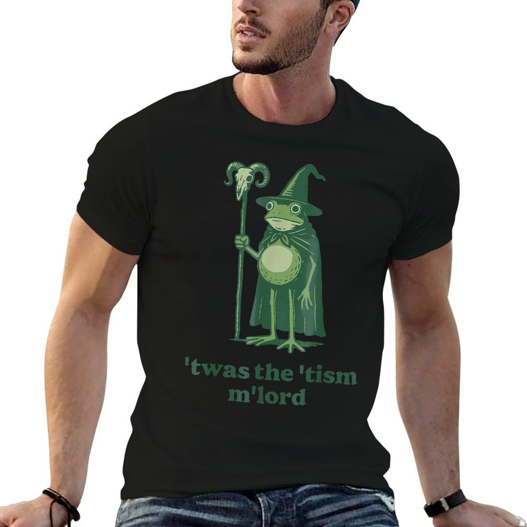 Frog Wizard Meme Twas The Tism MLord Autism Awareness  Fade-proof Color T-Shirt