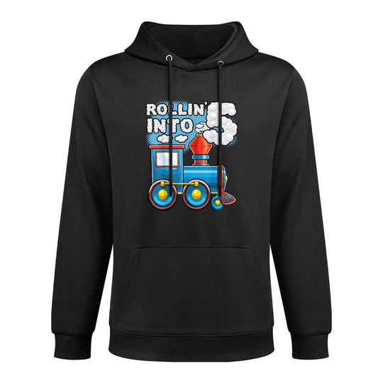 Rollin Into 5 Train 5th Birthday Party Supply Birthday Boy Machine Washable Hoodie