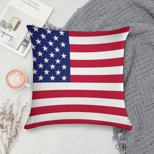 American Flag Soft Hidden Zipper Throw Pillow