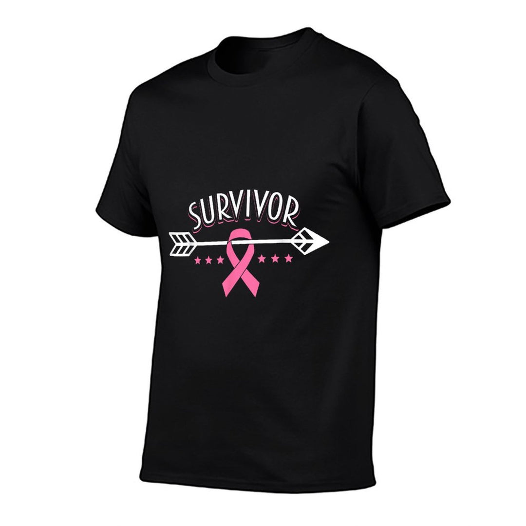 Survivor Pink Ribbon Breast Cancer Awareness Arrow  Breathable T-Shirt