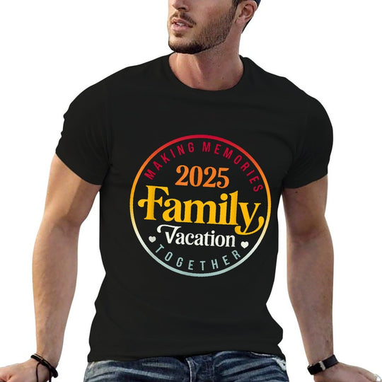 Family Vacation 2025 Family Matching Summer Vacation  Fade-proof Color T-Shirt