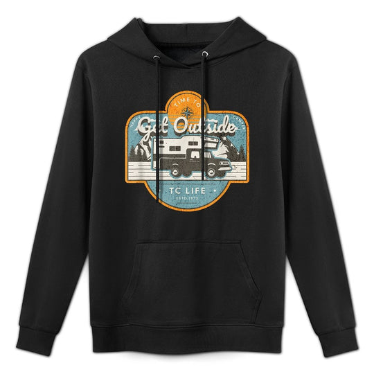 Mountain Adventure Truck Bed Camper for Forest Off-Road Fun Versatile Streetwear Hoodie