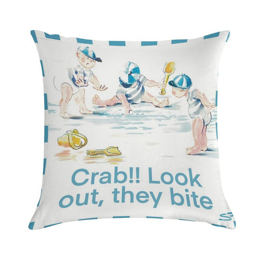 Beanie-Beach-Boys Playing on The Beach. Soft Ultra-Soft Texture Throw Pillow