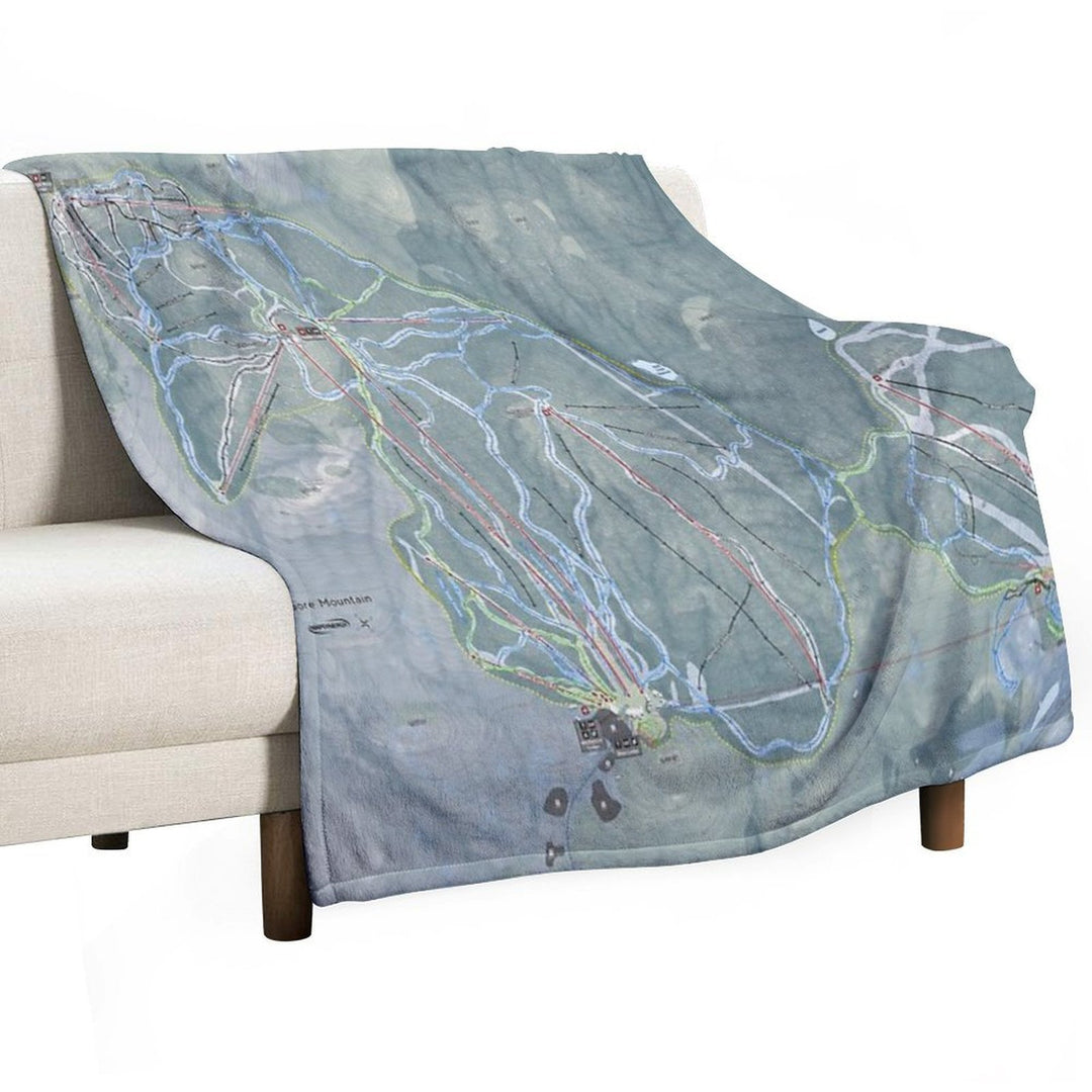 Gore Mountain Resort Trail Map Gift-ready Throw Blanket