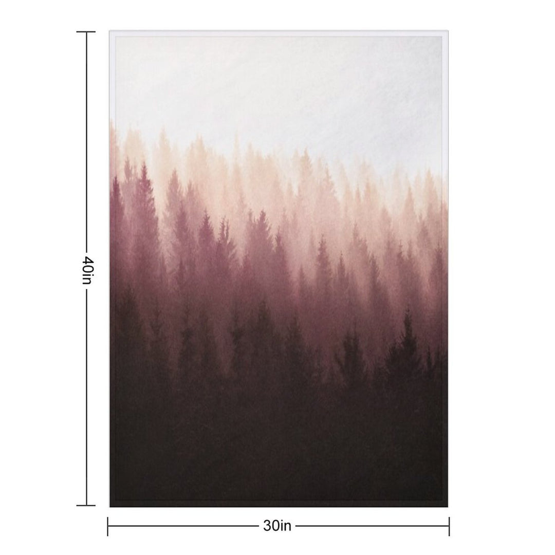 Chasing Light  Exploring A Vintage Mountain Fairytale Wilderness Forest With Cascadia Trees Covered In Magic Fog Plush Throw Blanket
